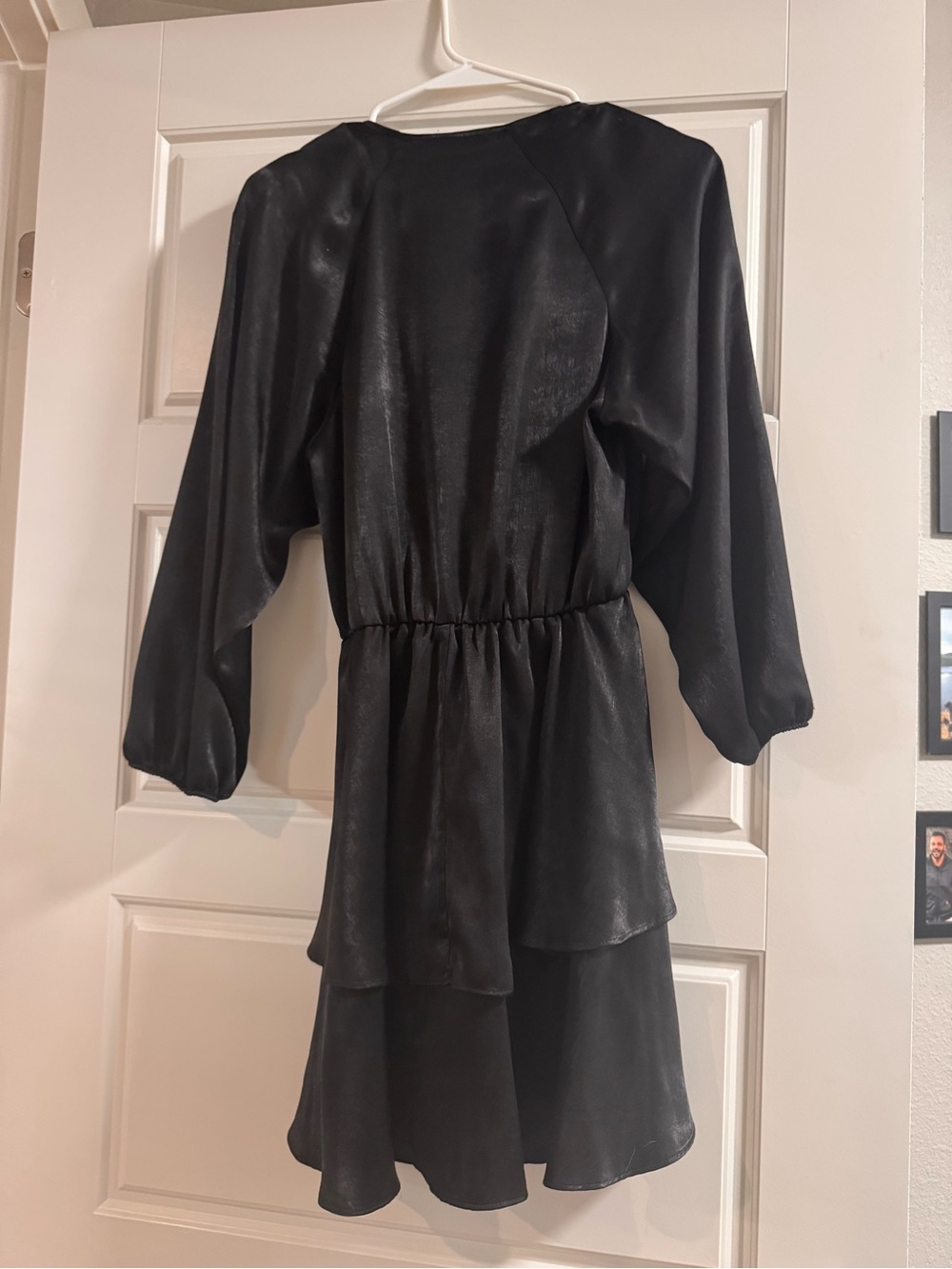 Zara Black Long-Sleeve Tiered Dress